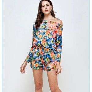 Watermelon Tie Dye‎ long sleeve Romper Plus size 3X